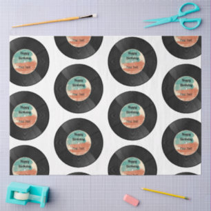 Retro Vinyl Record Music Birthday Party Tissue Paper