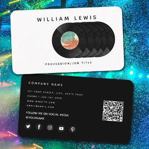 Retro Vinyl Record Music Deejay Disc Jokey DJ Business Card