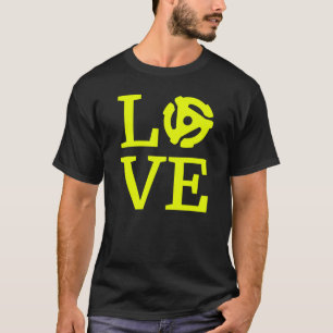 Retro Vinyl Record Music LOVE 45 RPM Adapter T-Shirt