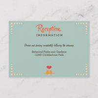 Retro Vinyl Record Orange Sky Blue Wedding Insert