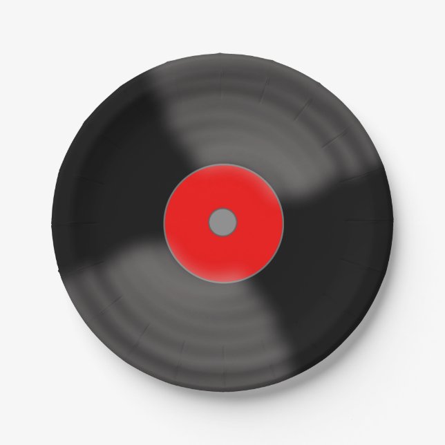Retro Vinyl Record Party 1950's Music Paper Plates (Front)