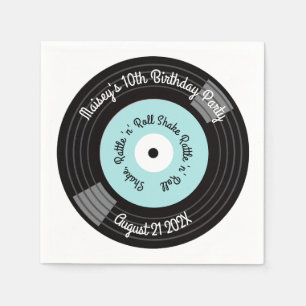Retro Vinyl Record Party Napkin
