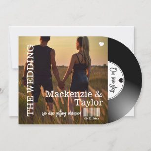 Retro Vinyl Record Photo Cover Wedding Invitation