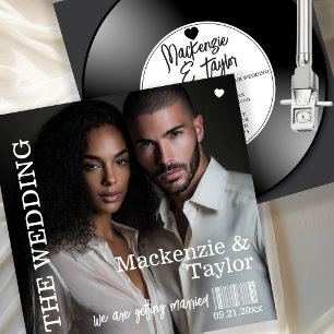 Retro Vinyl Record Photo Cover Wedding Invitation