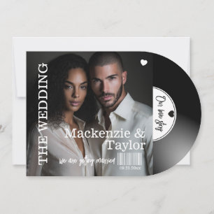Retro Vinyl Record Photo Cover Wedding Invitation