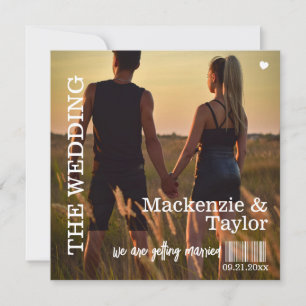 Retro Vinyl Record Photo Cover Wedding Invitation
