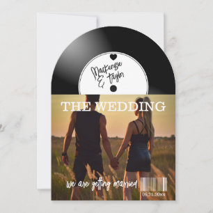 Retro Vinyl Record Photo Cover Wedding Invitation