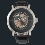 Retro Vinyl Record Photo Custom Wedding Keepsake Watch<br><div class="desc">Retro Vinyl Record Photo Custom Wedding / Anniversary / Engagement or Any Other Occasion Keepsake Gift. Customise it to add and adjust your photo along with your text occasion-accordingly.</div>