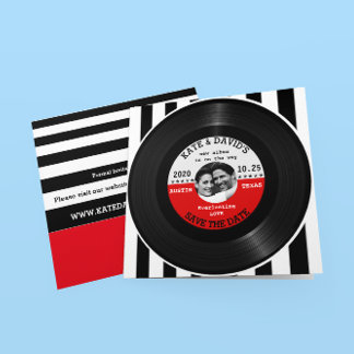 Retro Vinyl Record Photo Save The Date Template