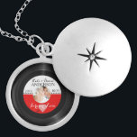 Retro Vinyl Record Photo Wedding Date Anniversary Silver Plated Necklace<br><div class="desc">A novel,  romantic and unique gift for weddings/anniversaries. All the default text can be fully customised with your own wordings,  and you can also change the fonts,  sizes,  & colours of the text. Sample image is for you to replace with your favourite photo.</div>