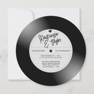 Retro Vinyl Record Photo Wedding Invitation