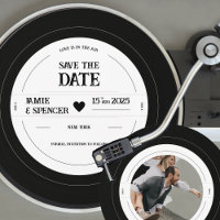Retro Vinyl Record Photo Wedding Save the Date
