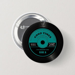 retro vinyl record pin button