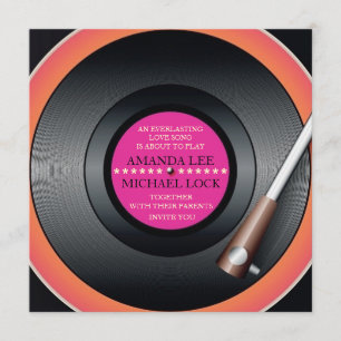 Retro Vinyl Record Player / Modern Wedding Invites