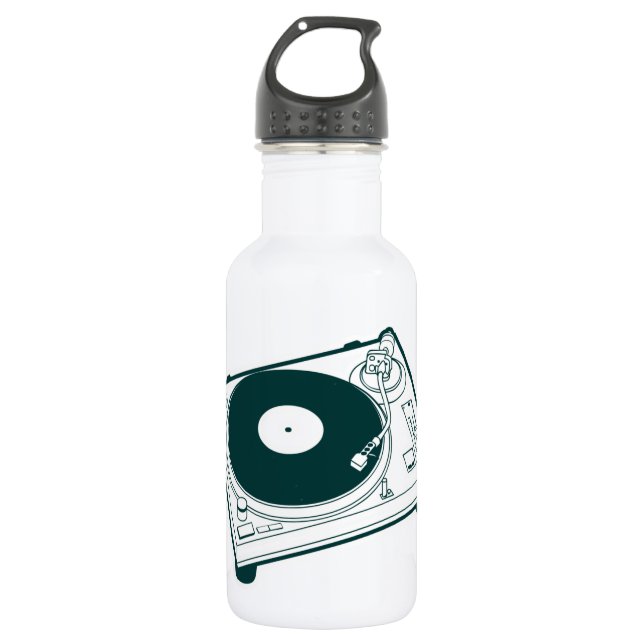 Retro Vinyl Record Player Turntable Art 532 Ml Water Bottle (Front)