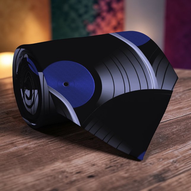 Retro Vinyl Record Pop Culture Necktie Necktie Tie (Creator Uploaded)