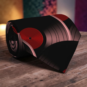 Retro Vinyl Record Pop Culture Necktie Necktie Tie