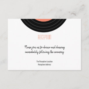 Retro Vinyl Record  Reception Enclosure Card