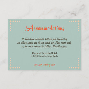 Retro Vinyl Record Sky Blue Wedding Accommodations Enclosure Card