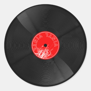 Retro Vinyl Record Sticker – Elegant Music Art