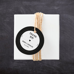Retro Vinyl Record Thank You Wedding Favour Tags
