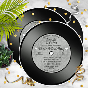 Retro Vinyl Record Wedding Invitation