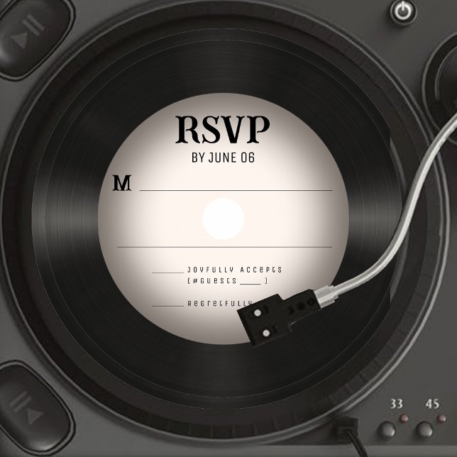 Retro Vinyl Record Wedding RSVP Response (Retro Vinyl Record Wedding RSVP Response
)