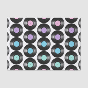 Retro Vinyl Records Colourful Pattern Design Tissue Paper
