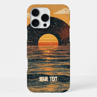 Retro Vinyl Sunset for Vinyl Collectors Music Fans iPhone 16 Pro Max Case