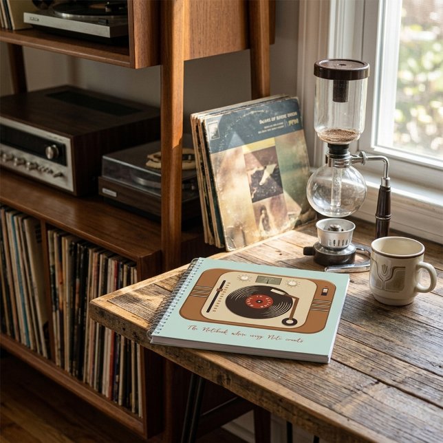 Retro Vinyl Turntable Spiral Notebook  (Creator Uploaded)