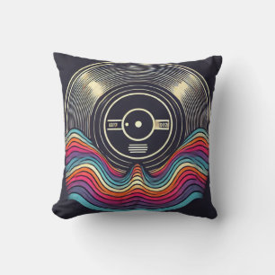 Retro Vinyl Wave – Abstract Music Art Print with C Cushion