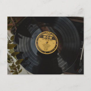 Retro Vinyl Wedding Invitation - Let There Be Love Postcard