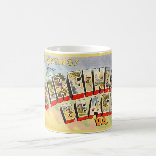 Retro Virginia Beach Greetings Mug (Center)