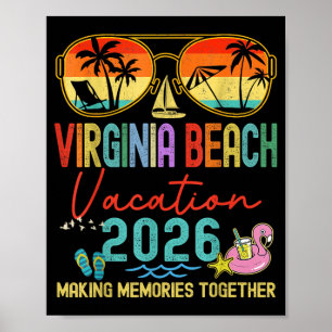 Retro Virginia Beach Vacation 2026 Memories Poster
