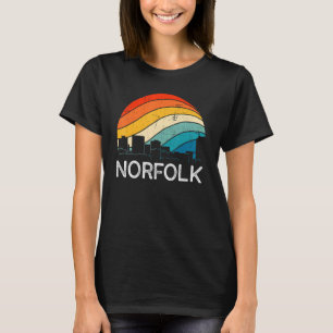 Retro Virginia Norfolk Skyline Vintage Urban Skysc T-Shirt