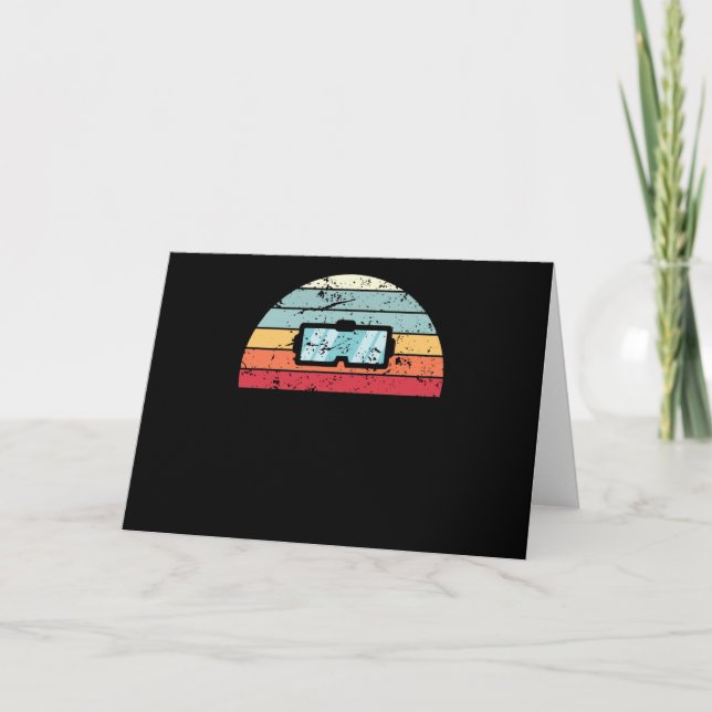 Retro Virtual Reality Sunset Vintage vr Sunrise Card (Front)