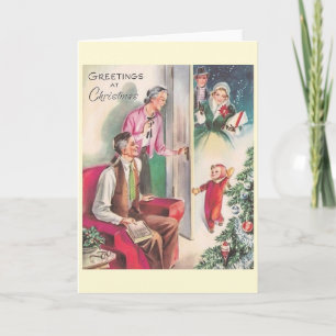 Retro Visit to Grandparents' House Christmas Card