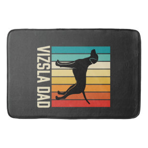 Retro Vizsla Dad Dog Silhouette Bath Mat