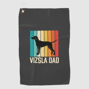 Retro Vizsla Dad Dog Silhouette Golf Towel