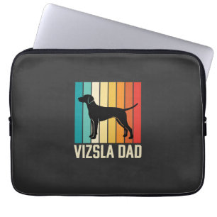 Retro Vizsla Dad Dog Silhouette Laptop Sleeve