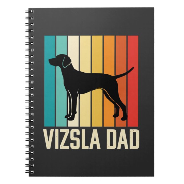 Retro Vizsla Dad Dog Silhouette Notebook (Front)