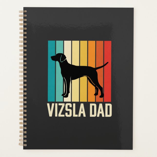 Retro Vizsla Dad Dog Silhouette Planner (Front)