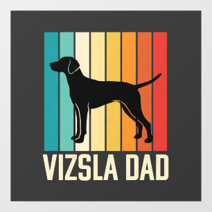 Retro Vizsla Dad Dog Silhouette Window Cling