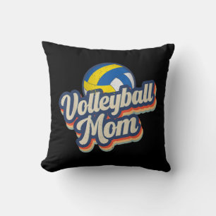 Retro Volleyball Mum Fun Vintage Softball Mum Moth Cushion
