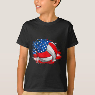 Retro Volleyball Usa Flag Independence Day 4th Of T-Shirt