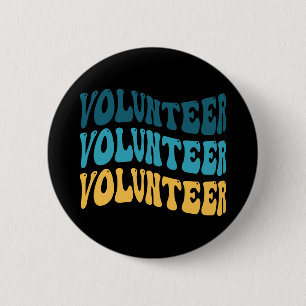 Retro Volunteer 6 Cm Round Badge
