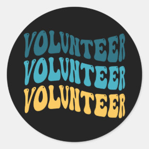 Retro Volunteer Classic Round Sticker