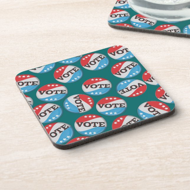 Retro Vote Badge Coaster (Left Side)