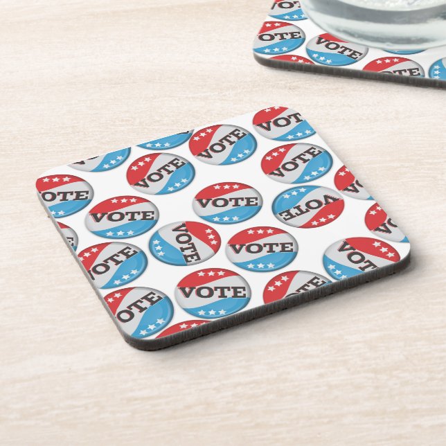 Retro Vote Badge Coaster (Left Side)