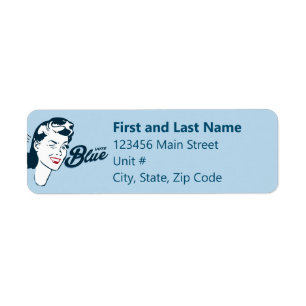Retro Vote Blue   Return Address Label